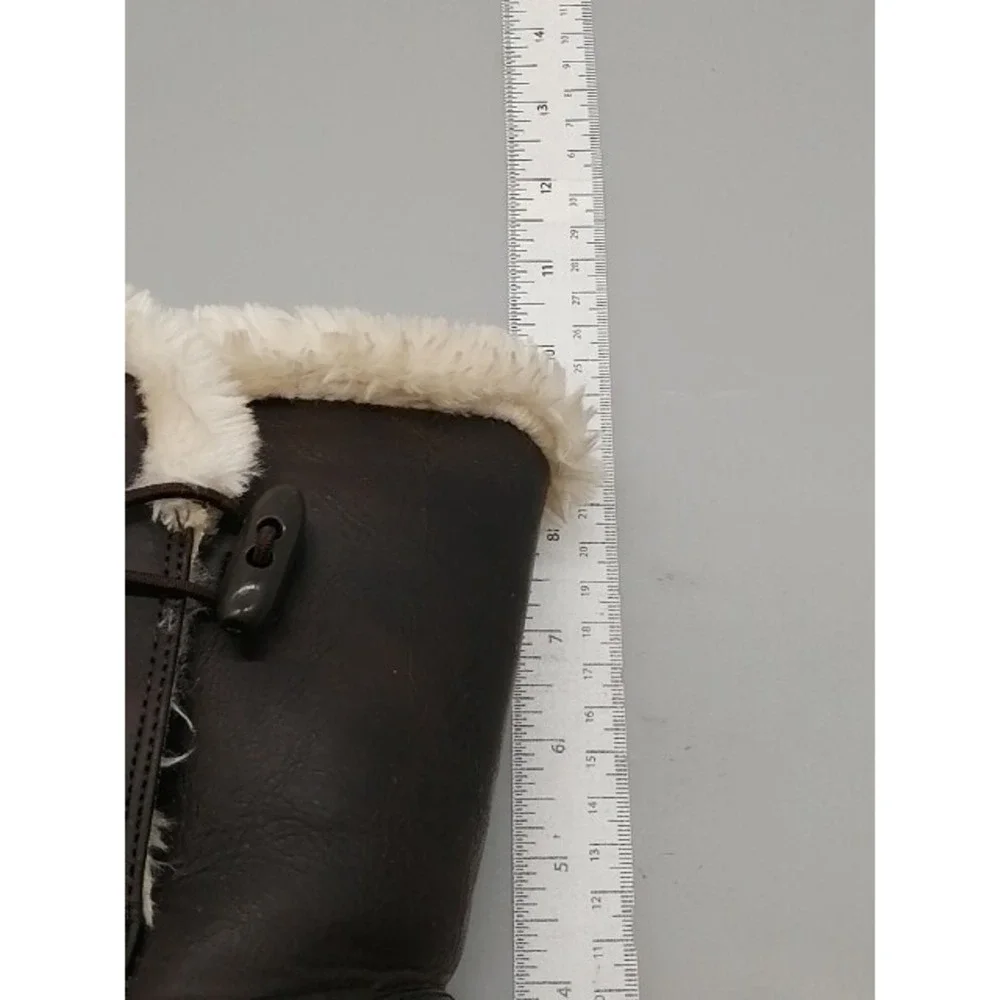 Airwalk Boots Womens Brown 6 Snow Winter Shoes Leather Sherpa Lined 134617